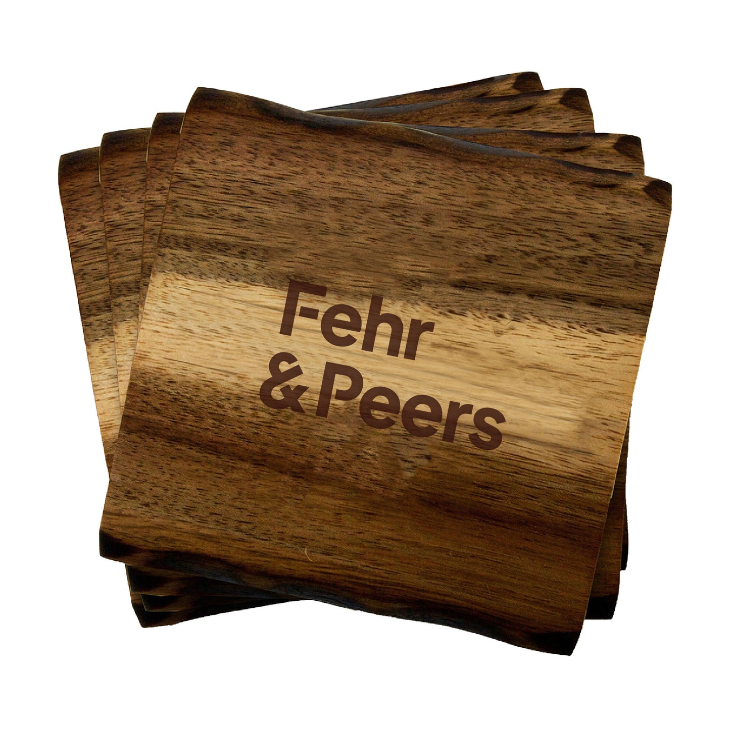Acacia Wood Round Coaster Set