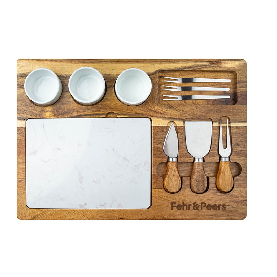Milton 11-Piece Acacia Wood Cheese Set