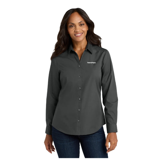 Port Authority® Women's Long Sleeve Carefree Poplin Shirt