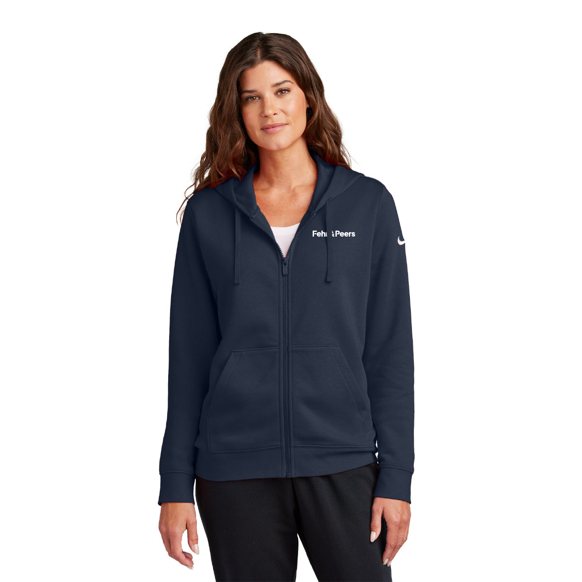 Nike Women's Club Fleece Sleeve Swoosh Full-Zip Hoodie