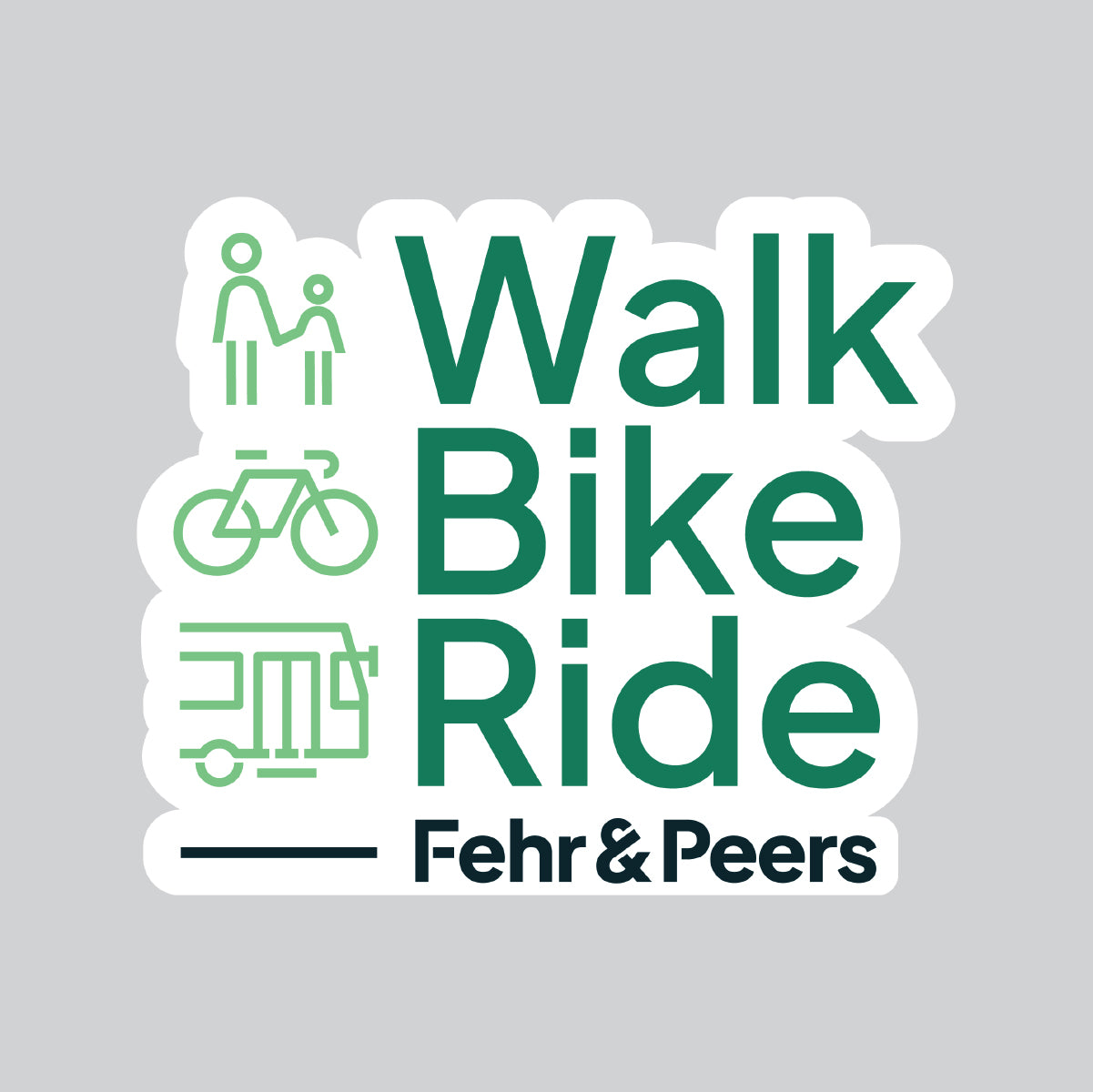 Walk, Bike, Ride 3" Sticker